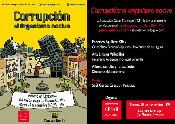 Invitación documental CORRUPCION. EL ORGANISMO NOCIVO 
