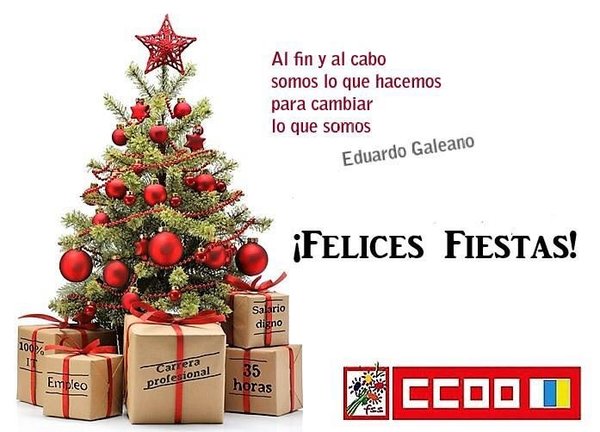 CCOO desea Felices Fiestas