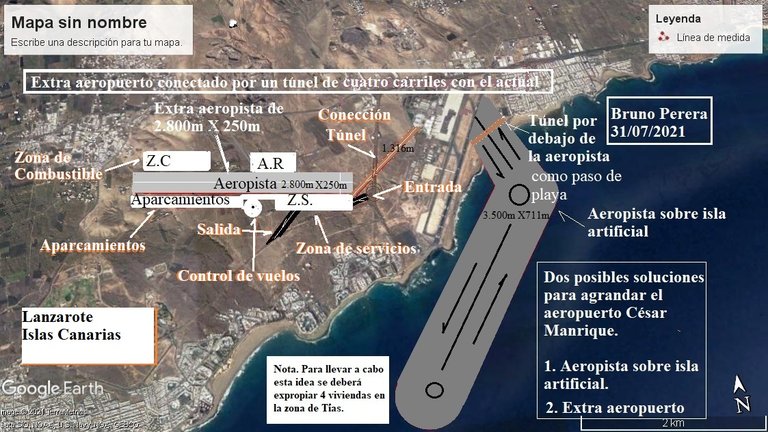 Dos nuevas ideas para agrandar el aeropuerto César Manrique, entre San Bartolome y Tías