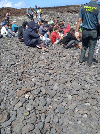 Inmigrantes desembarcados en Punta del Palo