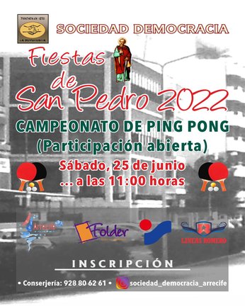 Cartel San Pedro 2022 - Campeonato de Ping Pong - Instagram