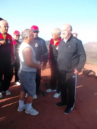 José Díaz departiendo con Vicente Del Bosque