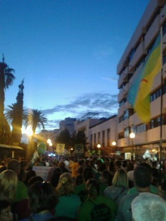 Manifestación de profesores por las calles de Arrecife