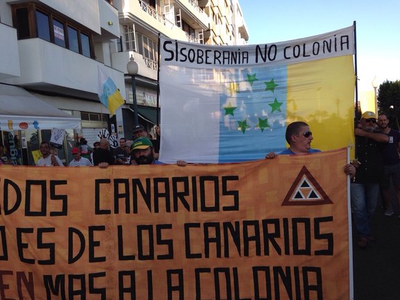 Los soberanistas canarios presentes en la Manifestación