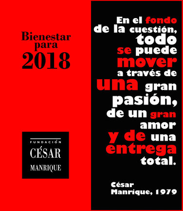 La Fundación César Manrique desea Bienestar para 2018