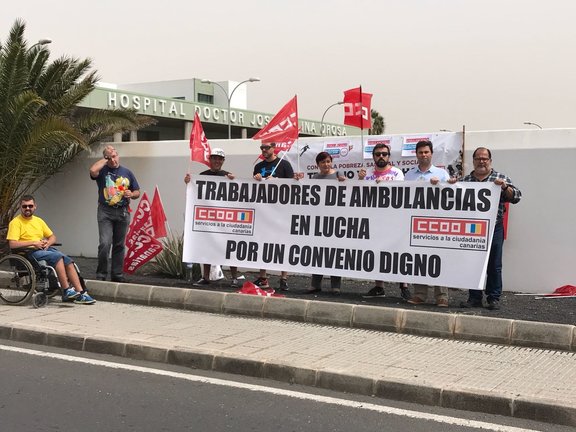 Tercer día de huelga de trabajadores de ambulancias