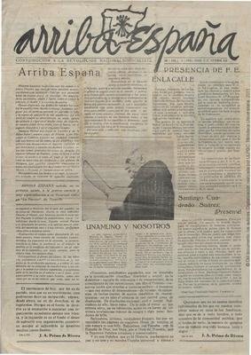 arriba España. organo de FET y dela JONS La Laguna septiembre 1936