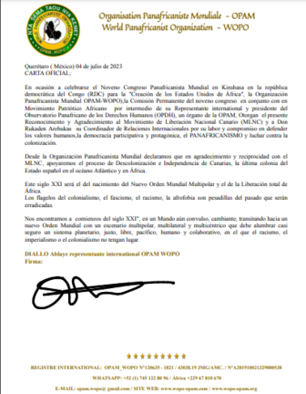 Carta oficial del OPAM