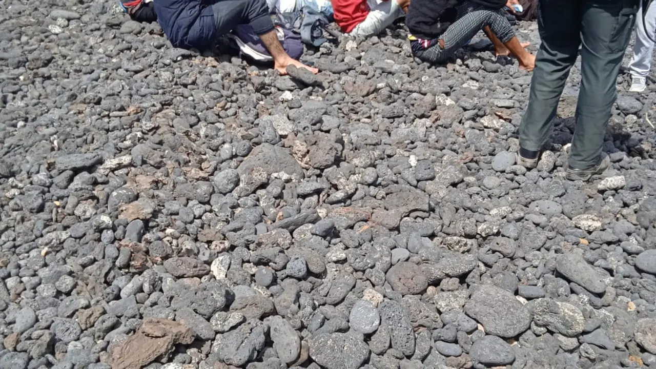 Inmigrantes desembarcados en Punta del Palo