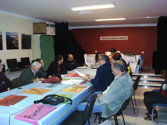 Preparando la manifestación por el Agua