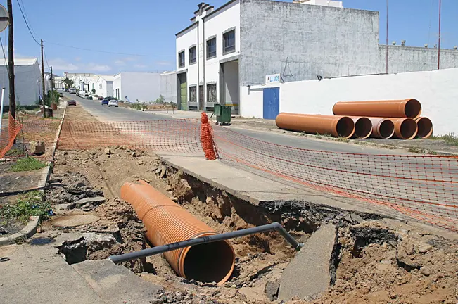 Obras de canalización en Argana