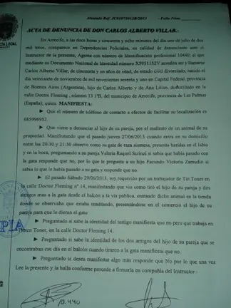 Denuncia por maltrato animal