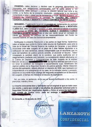 Sentencia contra Miguel Martín