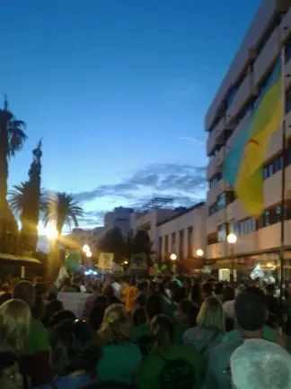 Manifestación de profesores por las calles de Arrecife