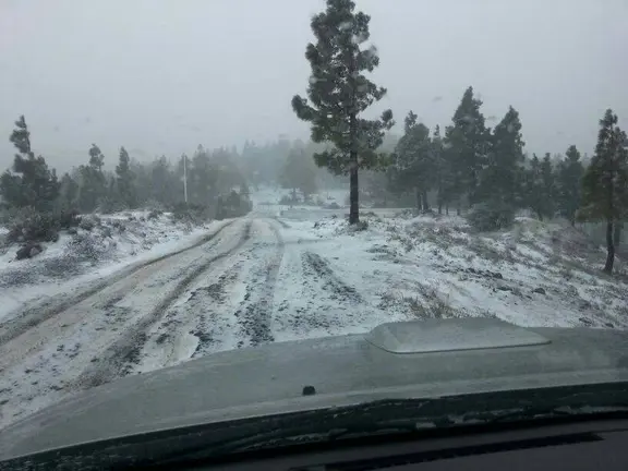 Nieve en las cumbres de Gran Canaria