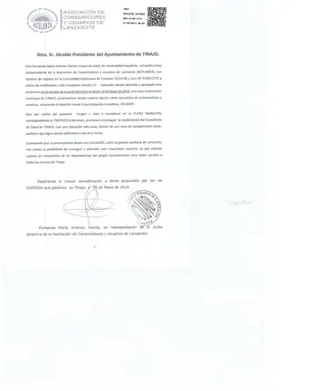 aculanza propone nuevo Centro Sanitario para TINAJO