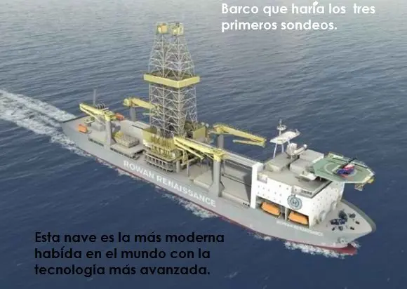 Barco que haría los 3 primeros sondeos