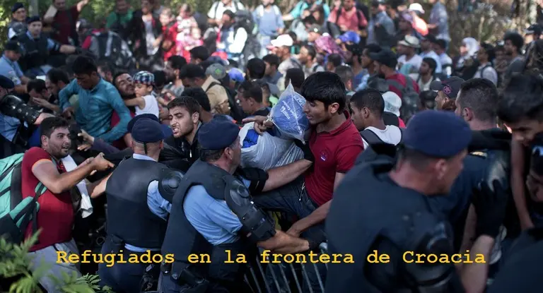 Refugiados en la frontera de Croacia.