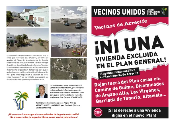 Diptico VIVIENDAS EXCVLUIDAS vecinos unidos interior