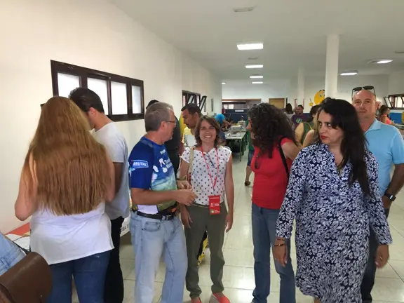 Andrés Medina informando a la Alcaldesa