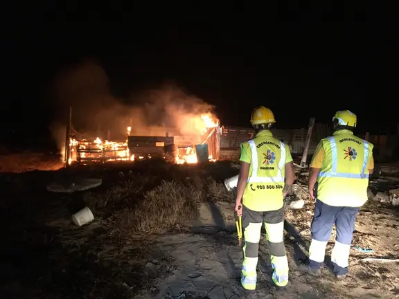 Incendio en corrales de Famara