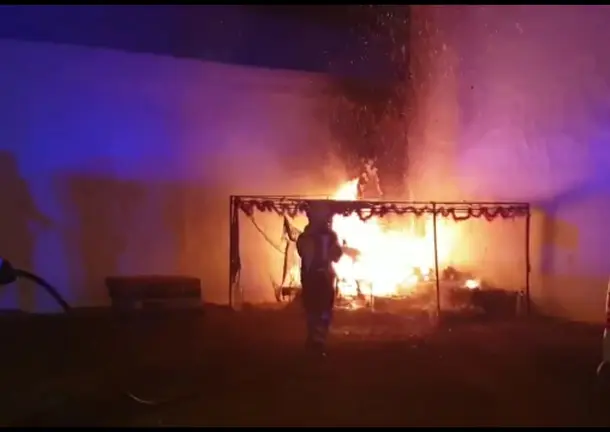 Incendio de un Belén en Arrecife