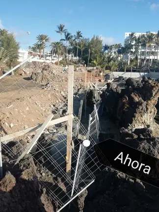 Obras de la pasarela Hotel Fariones