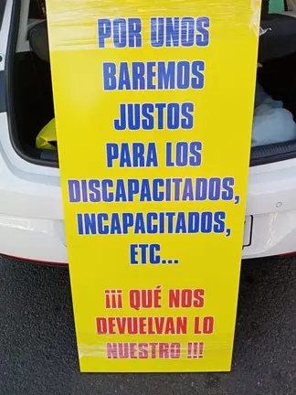 Cartel baremo para discapacitados