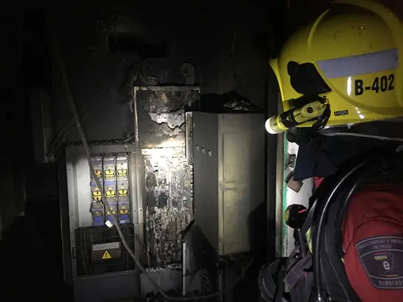 Incendio en el cuadro eléctrico de Horinsa