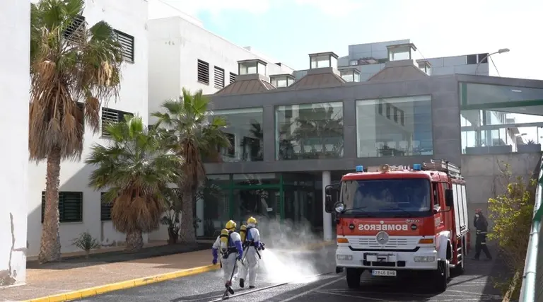 Campaña de desinfección de los bomberos