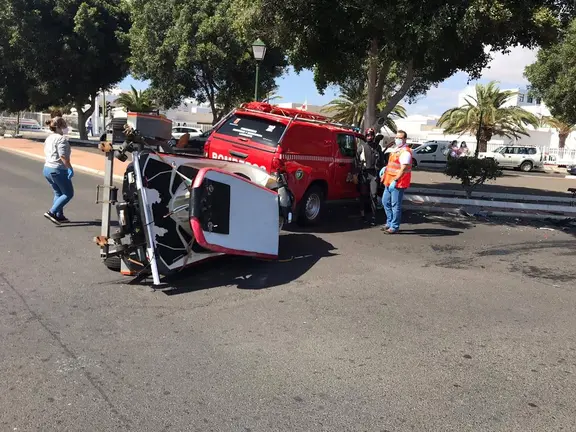 Accidente de un vehículo de bomberos