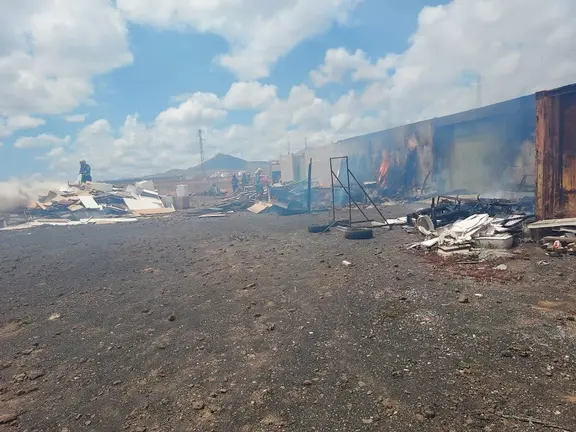 Incendio en un almacén