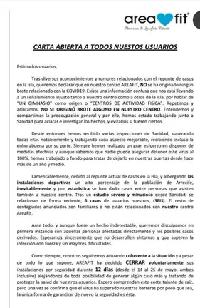 Escrito del gimnasio