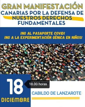 Convocatoria manifestación contra vacunación de niños