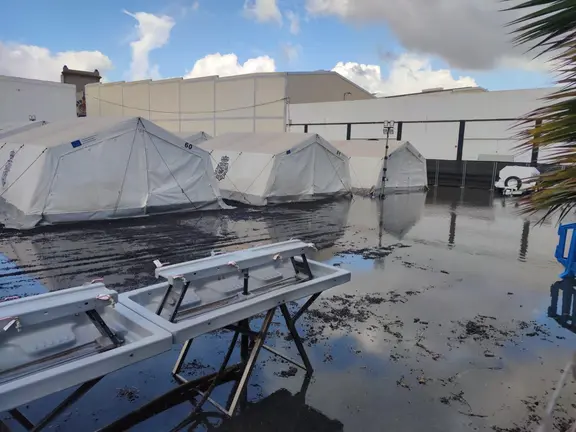 Inundado el CATE tras las primeras lluvias