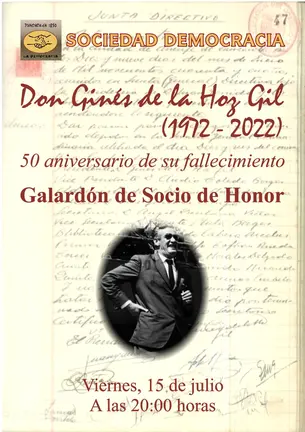 Galardón de Socio de Honor a Ginés de la Hoz