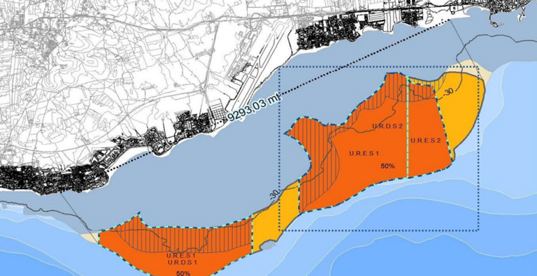 Zona de litoral donde quieren instalar las jaulas marinas