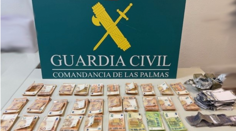 Billetes tintados aprehendidos