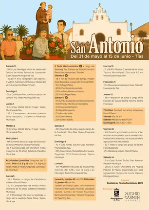 31 may Programa Fiestas de San Antonio 2025