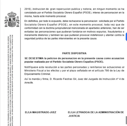 Resoluci&oacute;n judicial