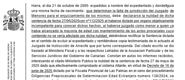 Extracto de la sentencia