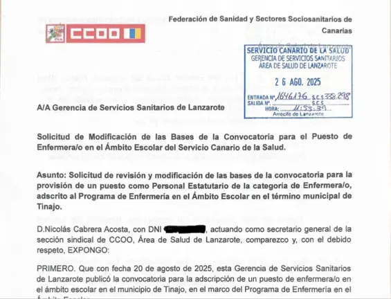 Escrito a la Gerencia