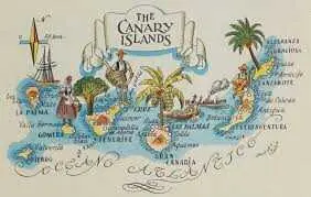 MAPA TURISTICO DE CANARIAS (A&Ntilde;O  1953 )