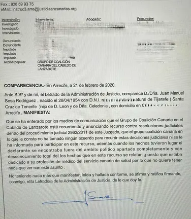 comparecencia Sosa