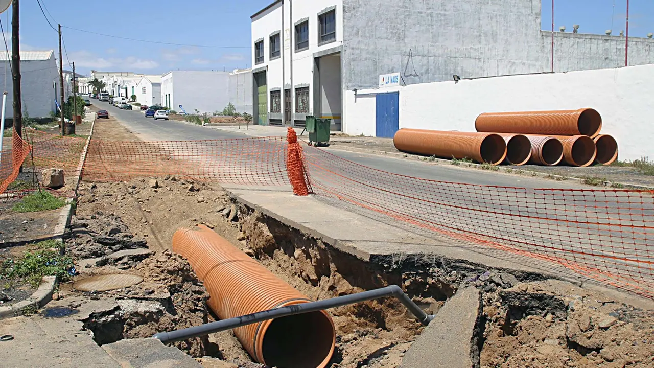 Obras de canalización en Argana