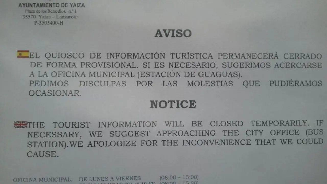 Cerrado el Punto de Información Turístico de Playa Blanca