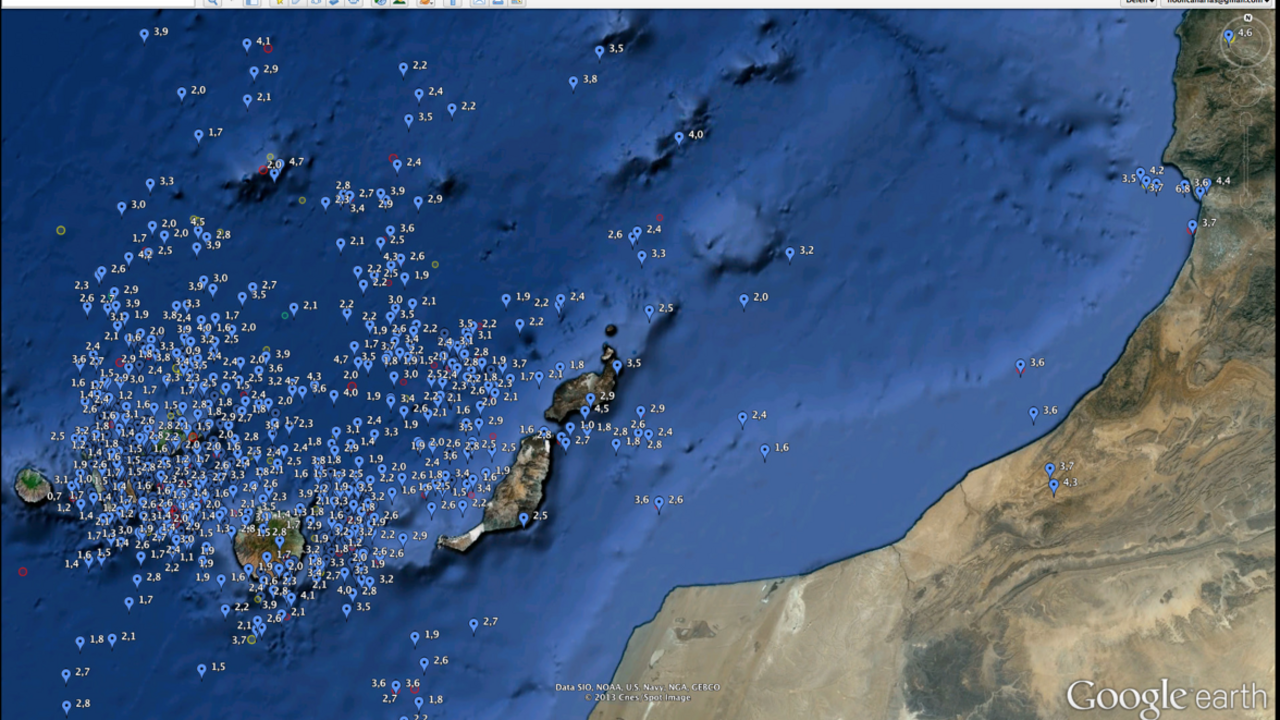 Seismos registrados en Canarias