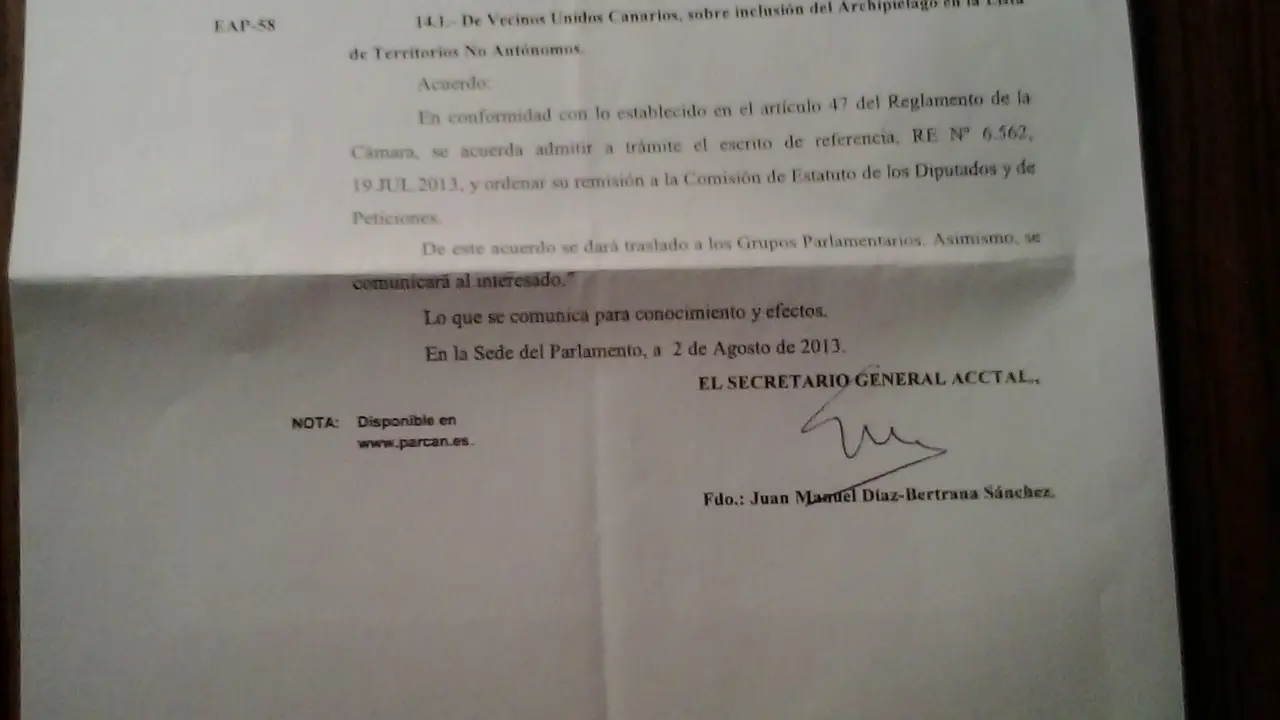 Respuesta del Gobierno autónomo a VECINOS UNIDOS