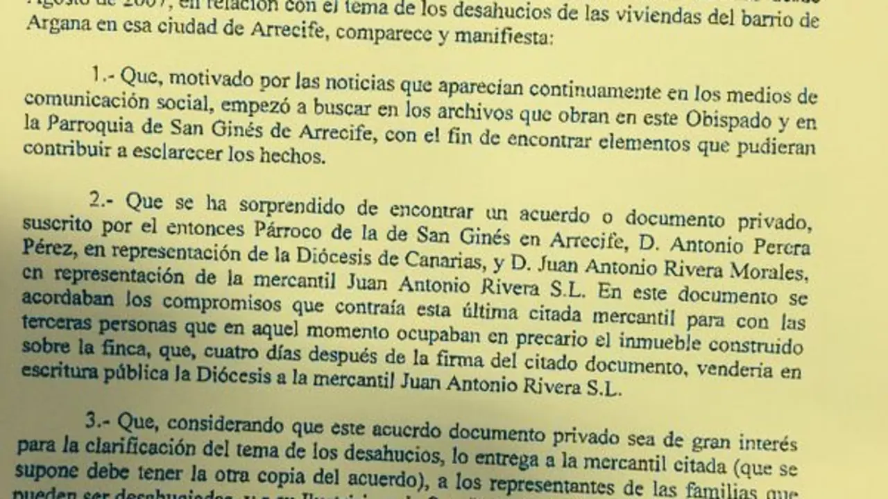 Carta del Vicario al Juzgado