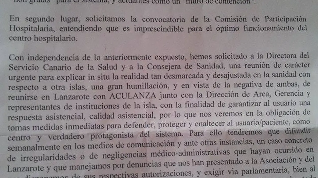 Carta al Gerente del Hospital